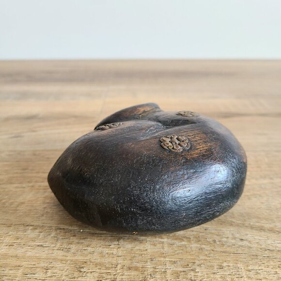 Vintage wooden cat figurine with brass details. Cat lovers gift. Home decor - Picture 5 of 6